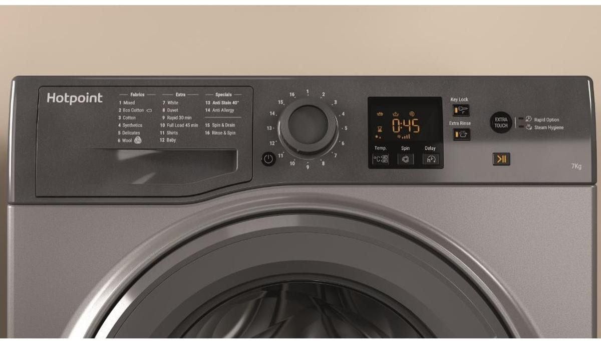 Hotpoint NSWF743UGG 7kg 1400rpm Freestanding Washing Machine - Graphite