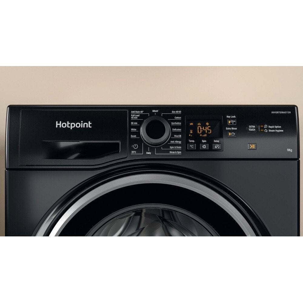 Hotpoint NSWF945CBSUKN 9kg Washing Machine with 1400 rpm, 59.5cm Wide - Black