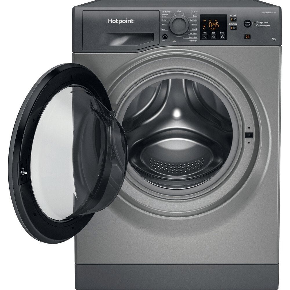 Hotpoint NSWF945CGGUKN Freestanding 9kg 1400rpm Washing Machine in Graphite