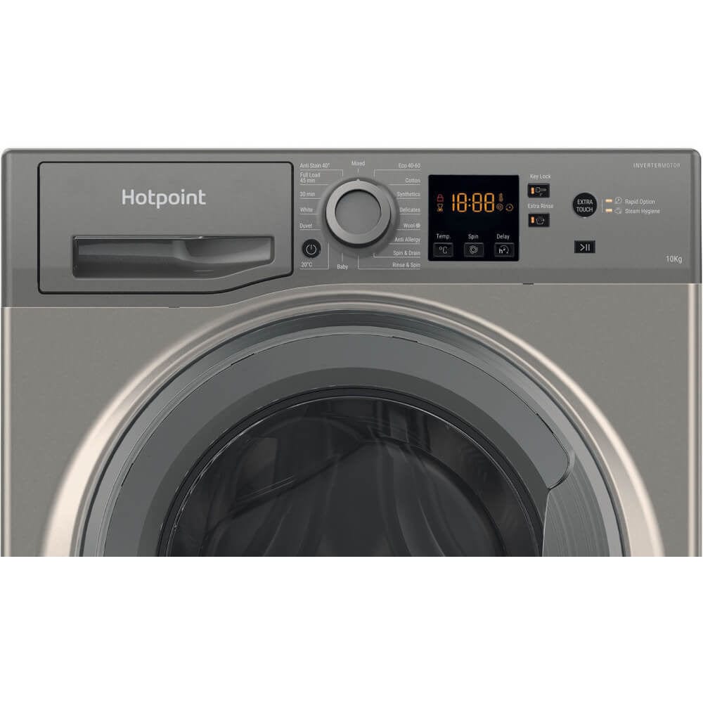 Hotpoint NSWM1043CGGUKN 10Kg Washing Machine with 1400 rpm - Graphite