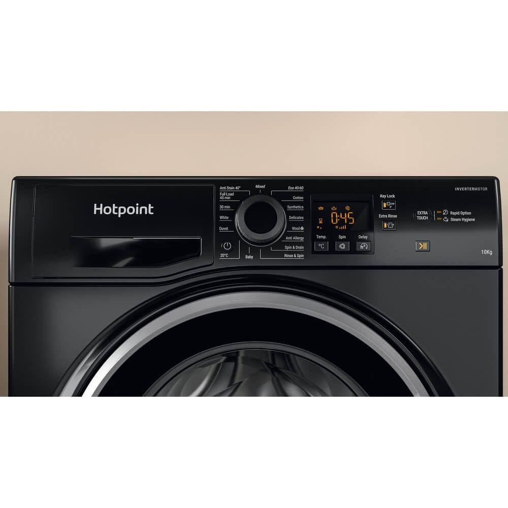 Hotpoint NSWM1044CBSUKN 10Kg Washing Machine with 1400 rpm - Black