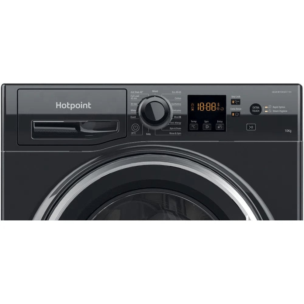 Hotpoint NSWM1045CBSUKN 10Kg Freestanding Washing Machine, 59.5cm Wide - Black