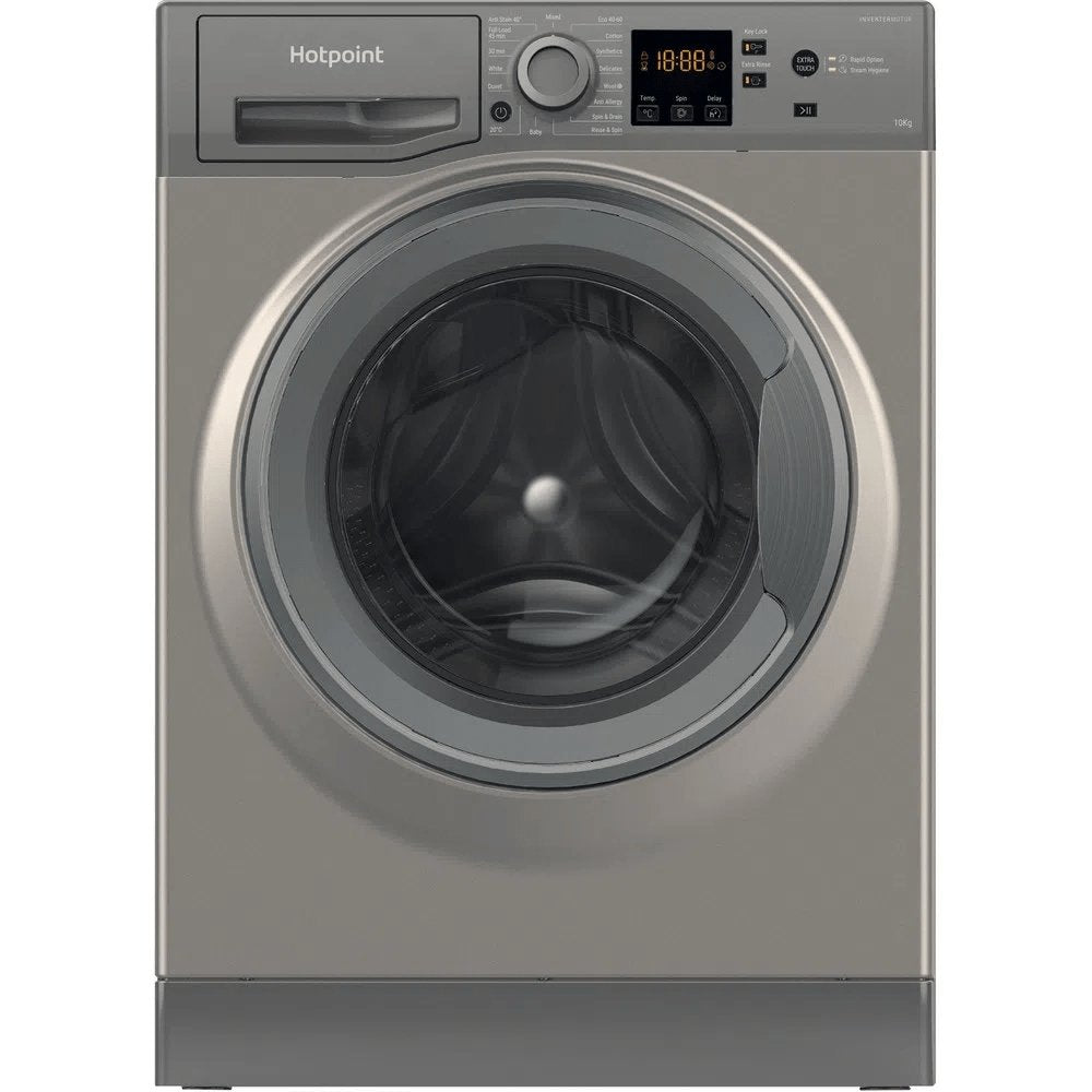 Hotpoint NSWM1045CGGUKN 10Kg Freestanding Washing Machine, 1400 rpm, 59.5cm Wide - Graphite