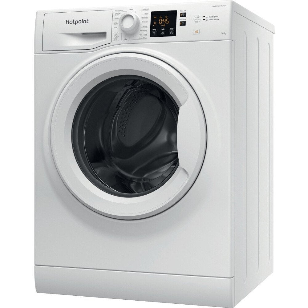 Hotpoint NSWM1045CWUKN 10Kg Washing Machine, 1400 rpm, 59.5cm Wide - White