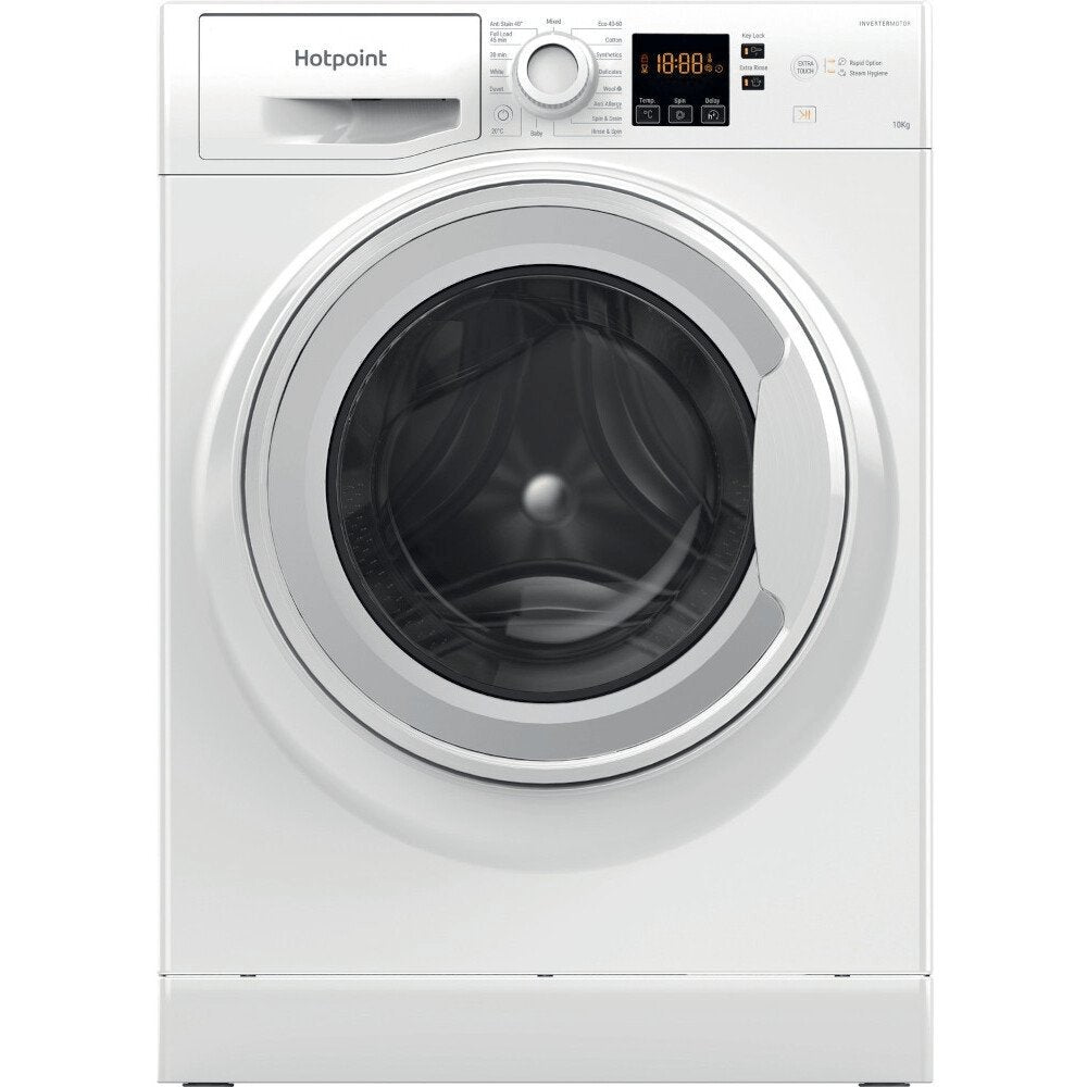 Hotpoint NSWM1045CWUKN 10Kg Washing Machine, 1400 rpm, 59.5cm Wide - White