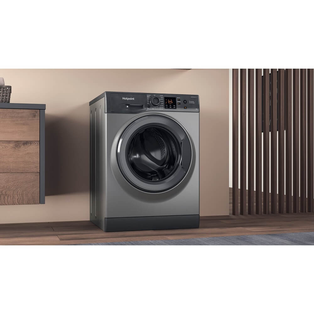 Hotpoint NSWM864CGGUKN 8kg 1600rpm Freestanding Washing Machine With SteamHygiene - Graphite