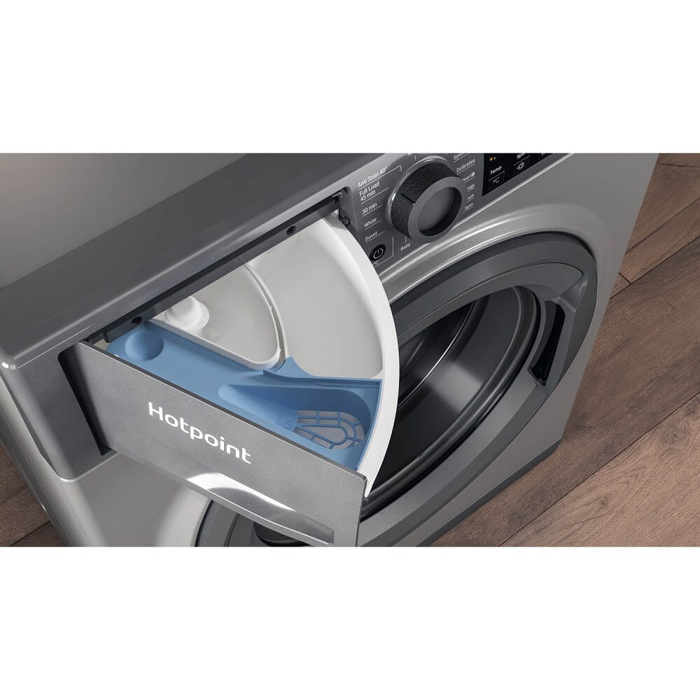 Hotpoint NSWM864CGGUKN 8kg 1600rpm Freestanding Washing Machine With SteamHygiene - Graphite