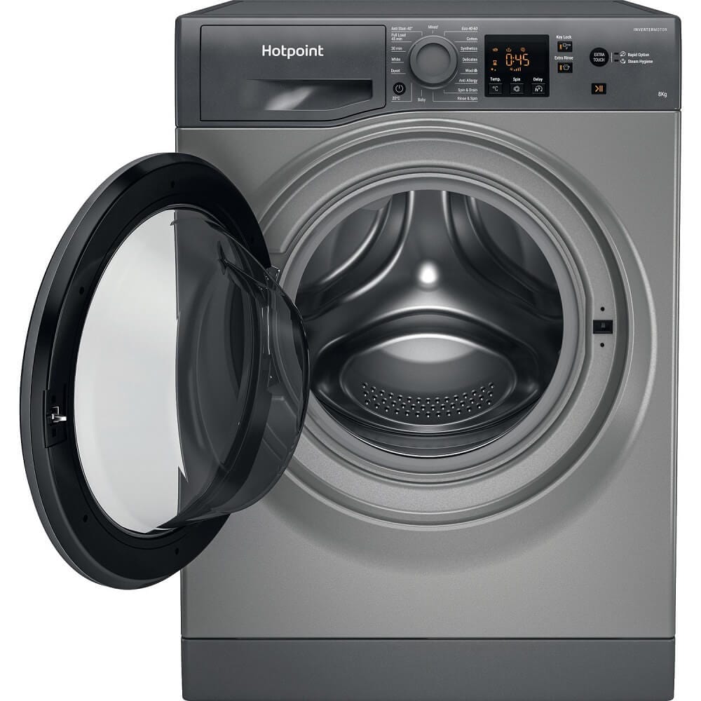 Hotpoint NSWM864CGGUKN 8kg 1600rpm Freestanding Washing Machine With SteamHygiene - Graphite