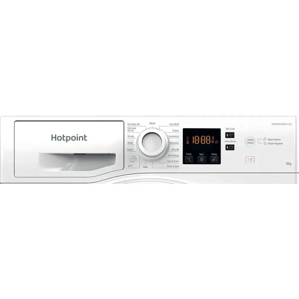 Hotpoint NSWM864CWUKN 8Kg Freestanding Washing Machine, 1600 rpm, 59.5cm Wide - White