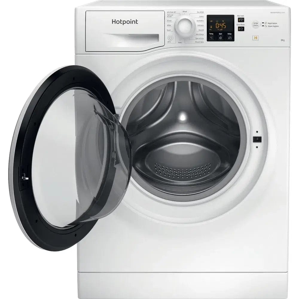 Hotpoint NSWM864CWUKN 8Kg Freestanding Washing Machine, 1600 rpm, 59.5cm Wide - White