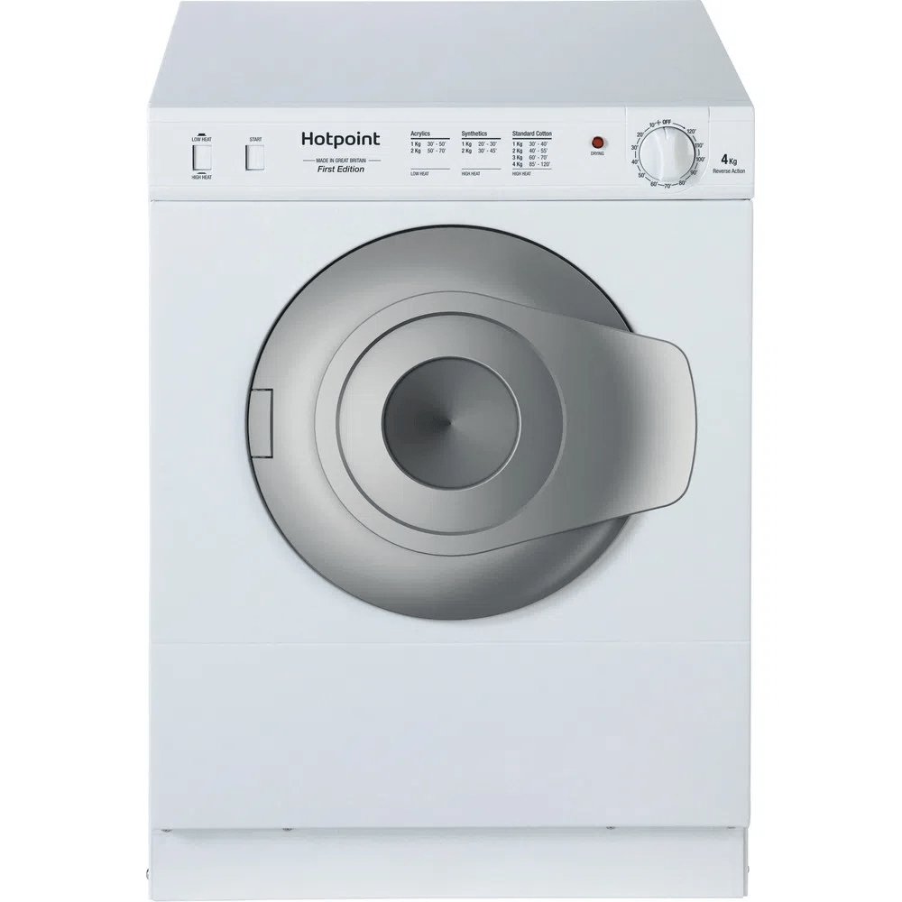 Hotpoint NV4D01P 4kg Freestanding Front Vented Tumble Dryer, 58 Litre, 49cm Wide - White