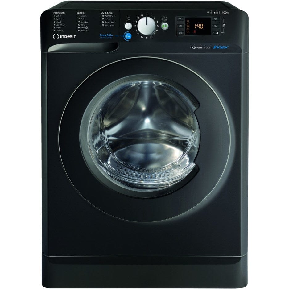 Indesit BDE861483XKUKN 8Kg - 6Kg Washer Dryer with 1400 rpm - Black