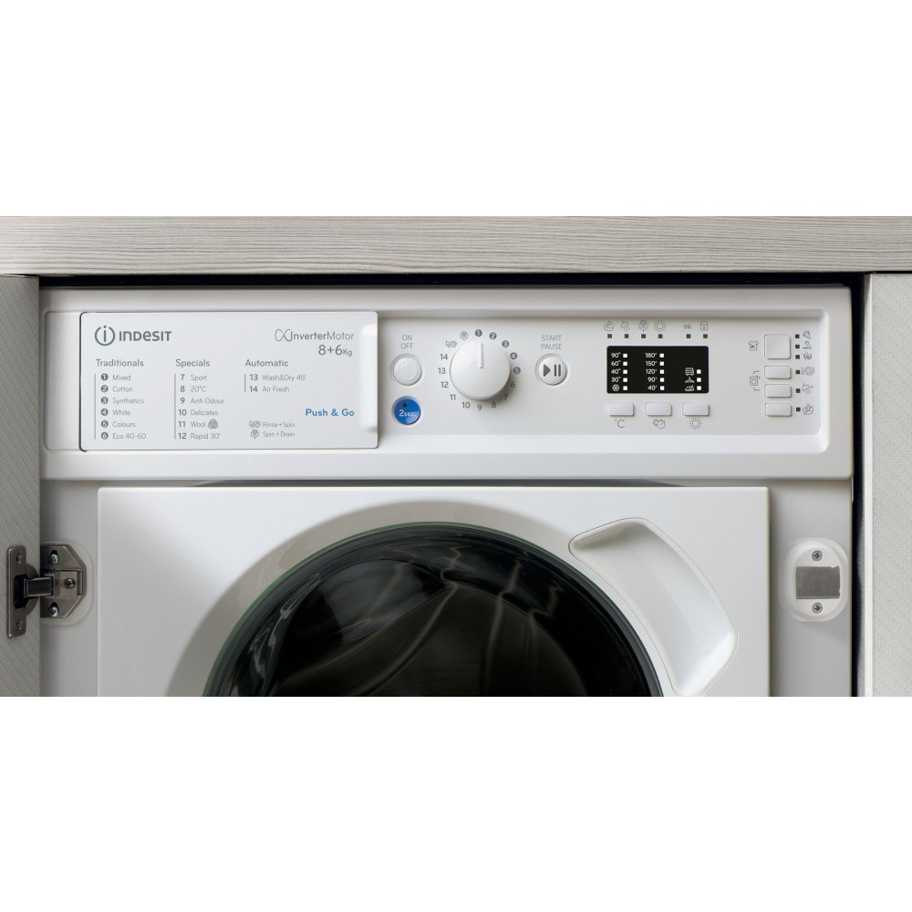 Indesit BIWDIL861485UK 8kg/6kg 1400rpm Integrated Washer Dryer - White