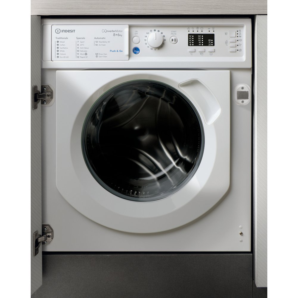 Indesit BIWDIL861485UK 8kg/6kg 1400rpm Integrated Washer Dryer - White