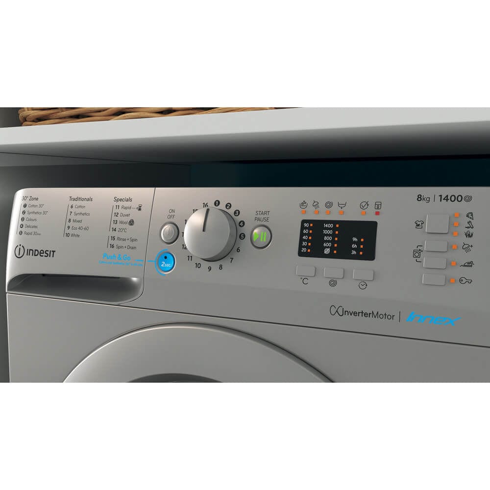 Indesit BWA81485XSUK Washing Machine 1400rpm 8Kg Silver