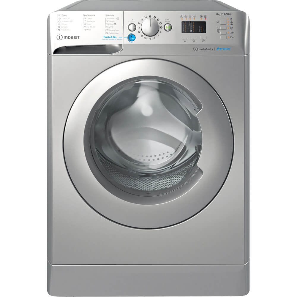 Indesit BWA81485XSUK Washing Machine 1400rpm 8Kg Silver