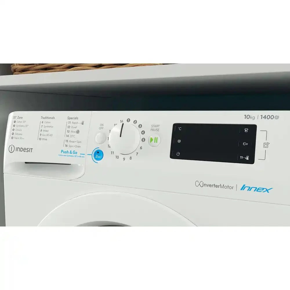 Indesit BWE101486XWUKN Freestanding Washing Machine 10Kg 1400 rpm, 59.5cm Wide - White