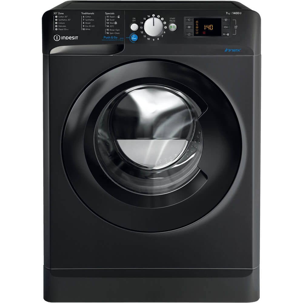Indesit BWE71452KUKN 7kg 1400rpm Freestanding Washing Machine - Black