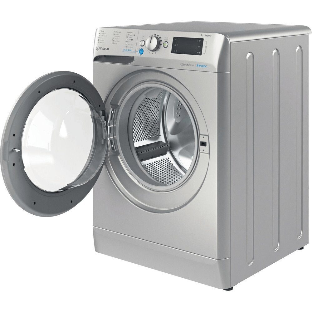 Indesit BWE91496XSUKN 9kg Washing Machine, 1400 rpm, 59.5cm Wide - Silver