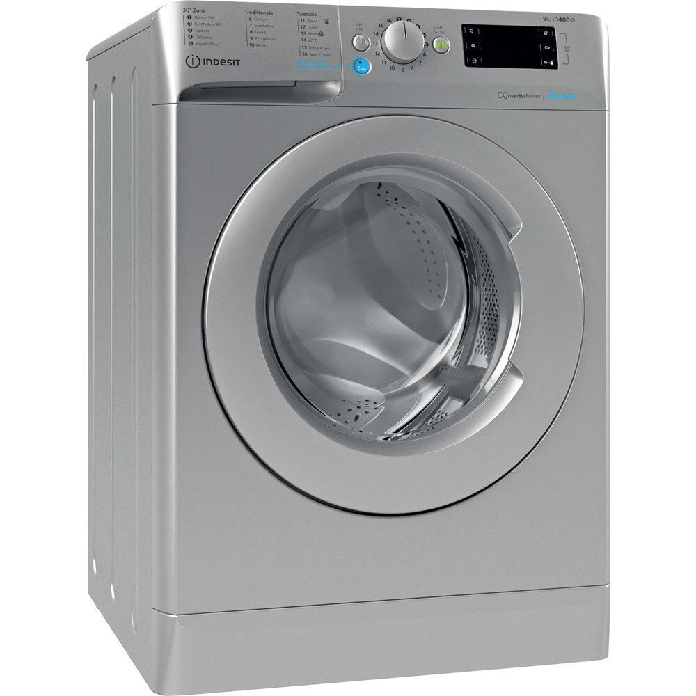Indesit BWE91496XSUKN 9kg Washing Machine, 1400 rpm, 59.5cm Wide - Silver
