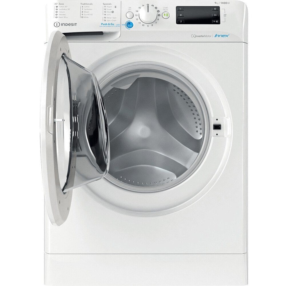 Indesit BWE91496XWUKN 9kg Washing Machine, 1400 rpm, 59.5cm Wide - White