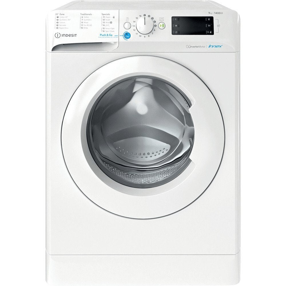 Indesit BWE91496XWUKN 9kg Washing Machine, 1400 rpm, 59.5cm Wide - White