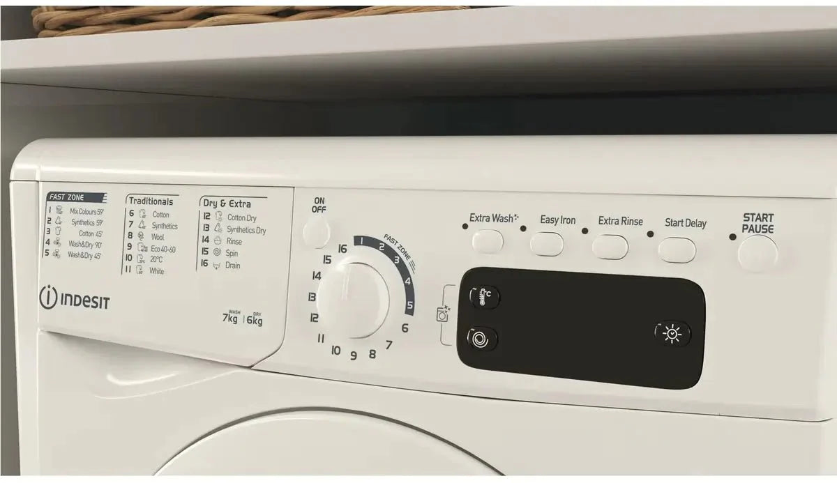 Indesit EWDE761483WUK 7kg/6kg 1400 Spin Washer Dryer, White