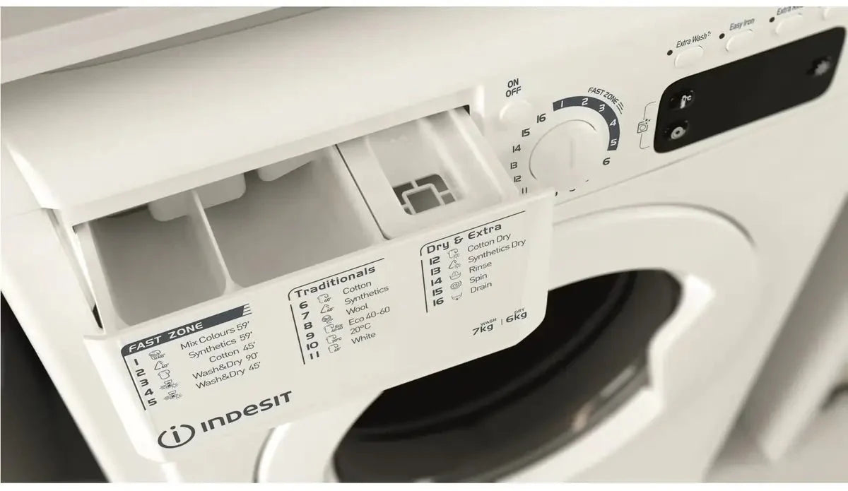 Indesit EWDE761483WUK 7kg/6kg 1400 Spin Washer Dryer, White