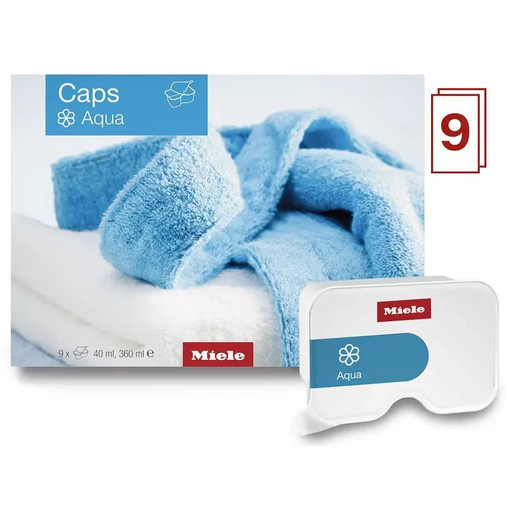 Miele 11486030 WACSOA0902L 9-Pack Aqua Caps Fabric Conditioner for all Miele Washing Machines