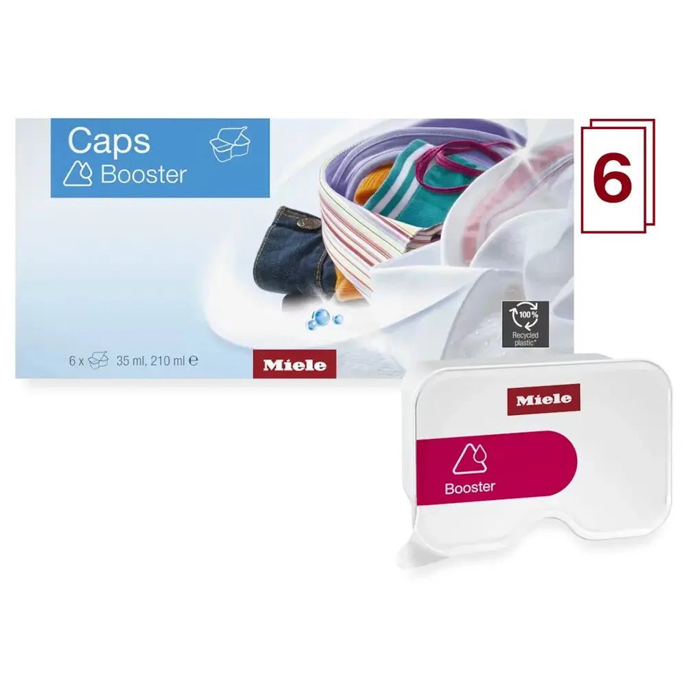 Miele 11648330 WACBO0602L 6-Pack Booster Caps Maximum Strength Stain Remover, for all Miele Washing Machines