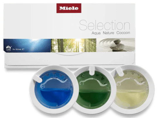 Miele Selection Pack of 3 Tumble-Dryer Fragrance Flacons (1x Aqua, 1x Cocoon, 1x Nature)