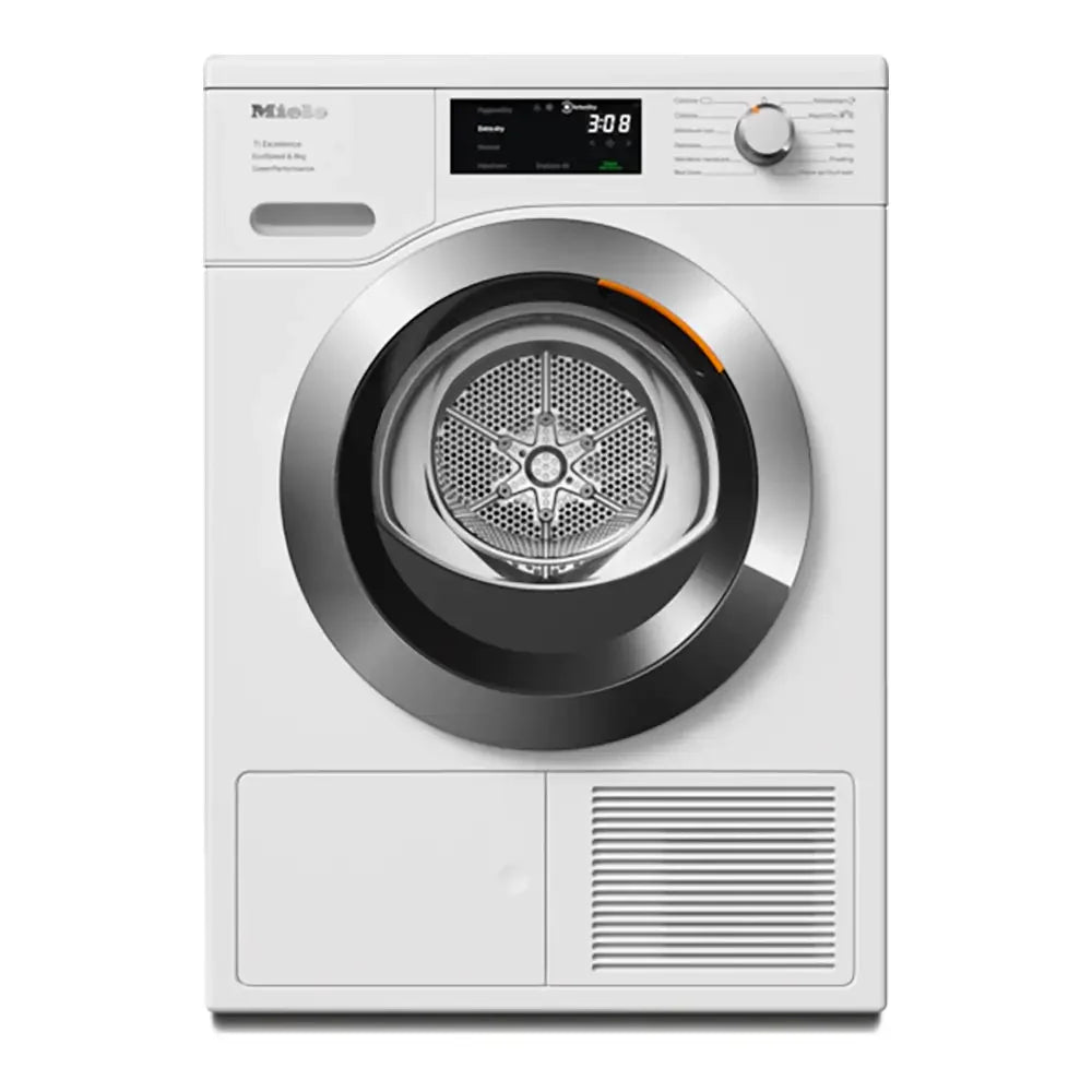 Miele TEF765WP 8kg T1 Freestanding Heat Pump Dryer with EcoSpeed, Lotus White