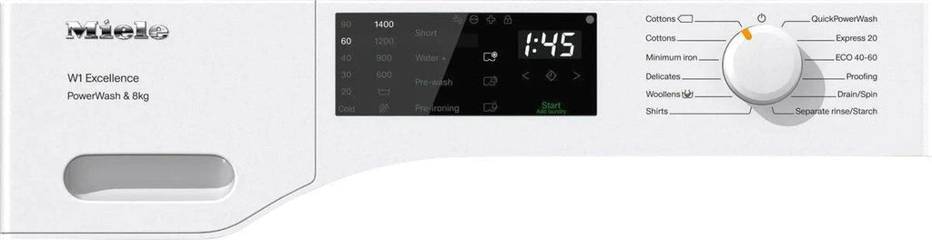 Miele WED325WCS Freestanding Washing Machine, 8kg Load, 1400rpm Spin, White