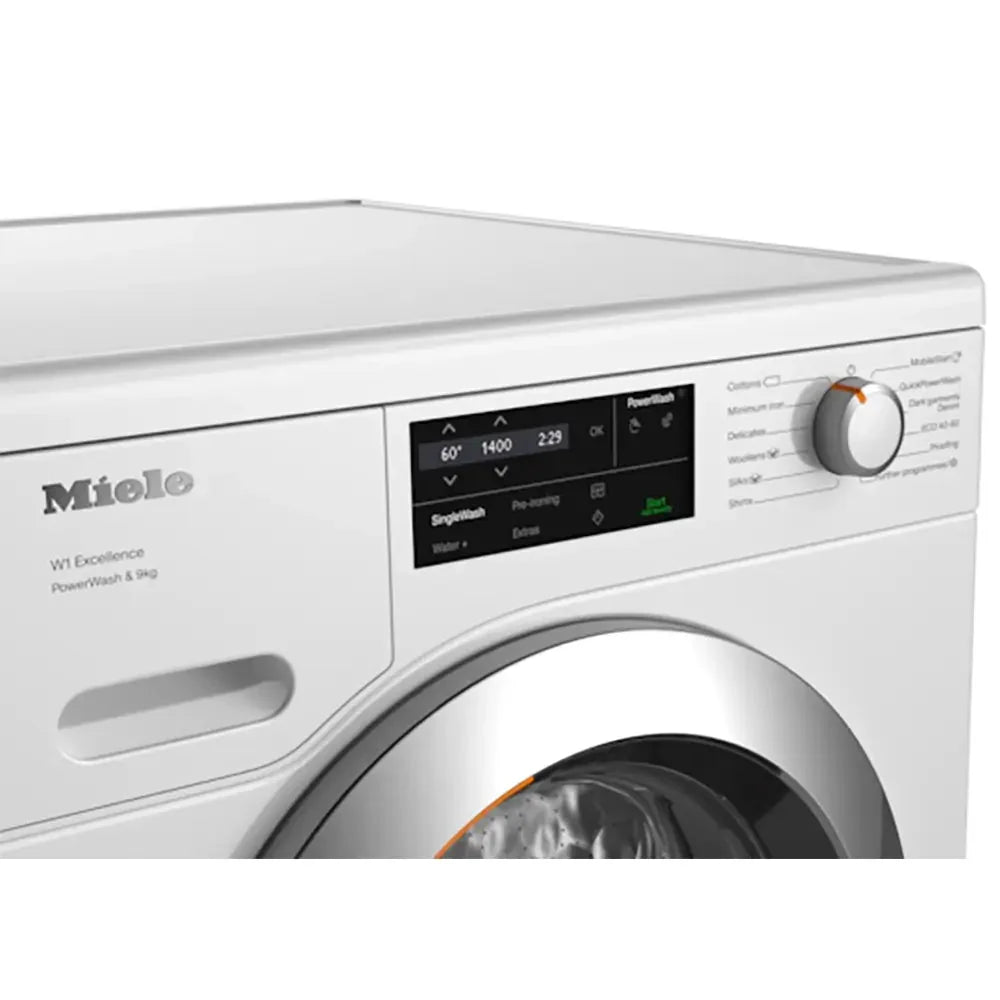 Miele WEG365 Freestanding Washing Machine, 9kg Load, 1400rpm Spin, White