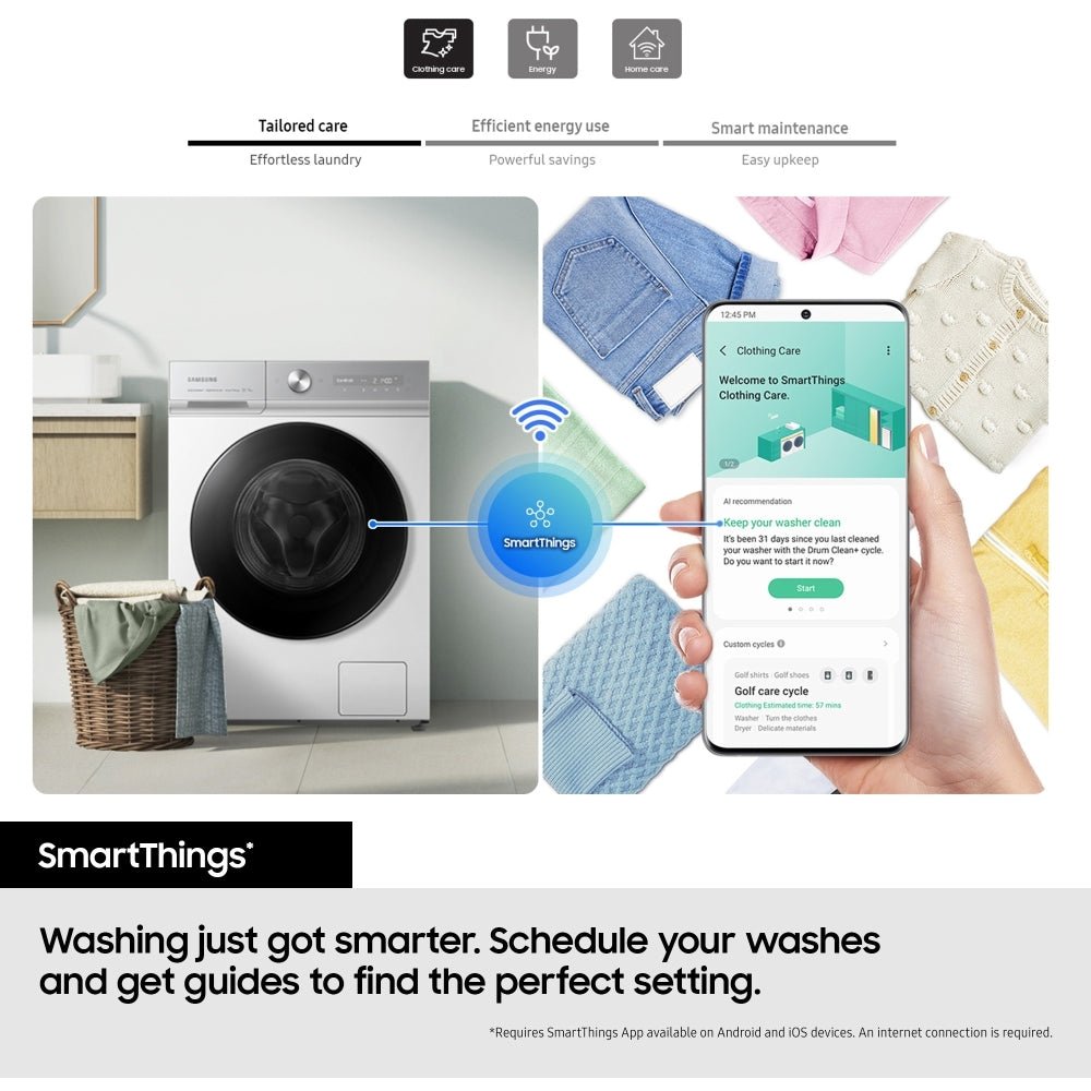 Samsung WW90CGC04DABEU Wi-Fi 9kg 1400 Spin Washing Machine, Black