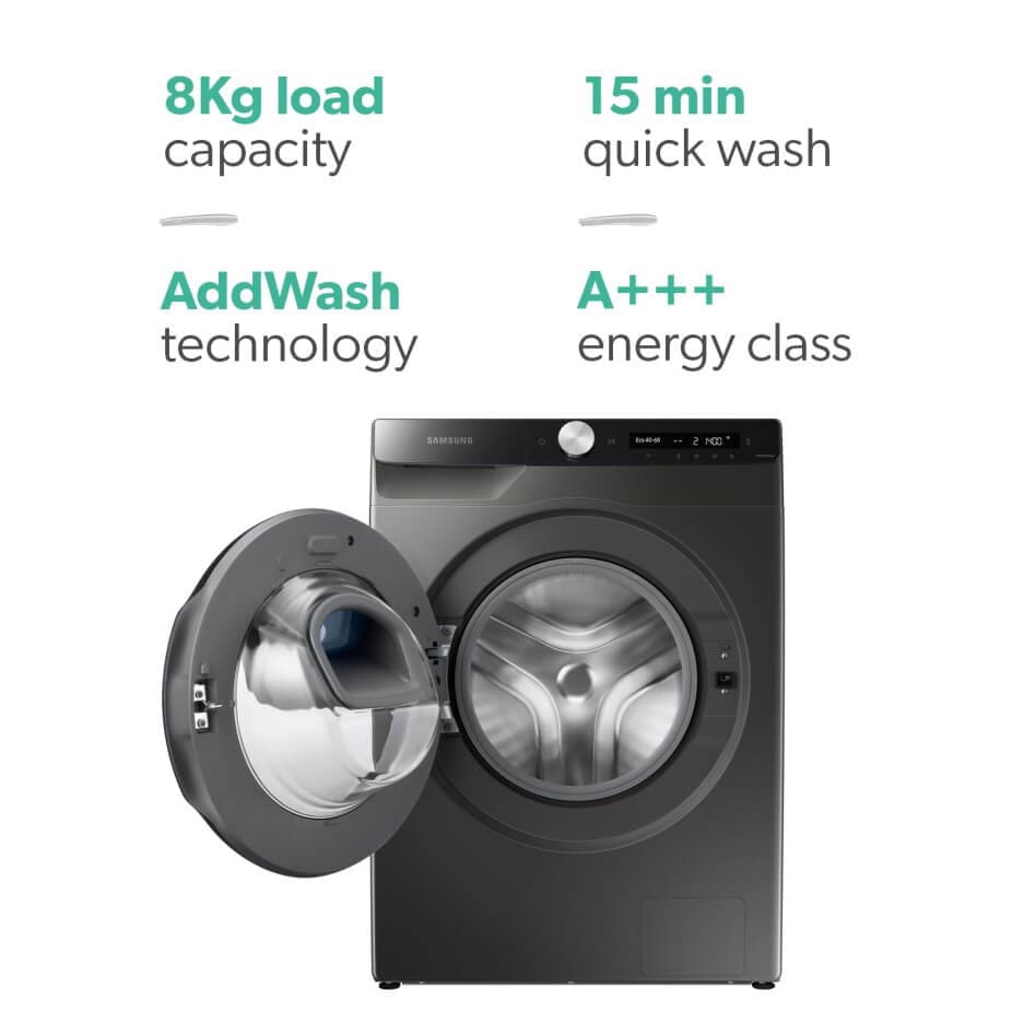 Samsung WW90T554DAX 9kg Washing Machine with AddWash - Graphite