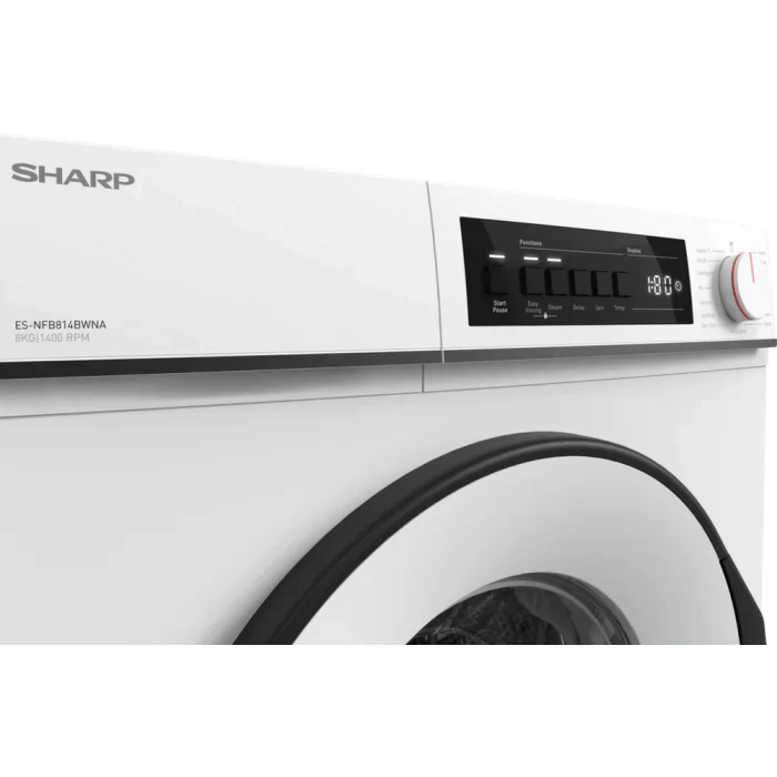 Sharp ESNFB814BWNA 8kg 1400 Spin Washing Machine - White