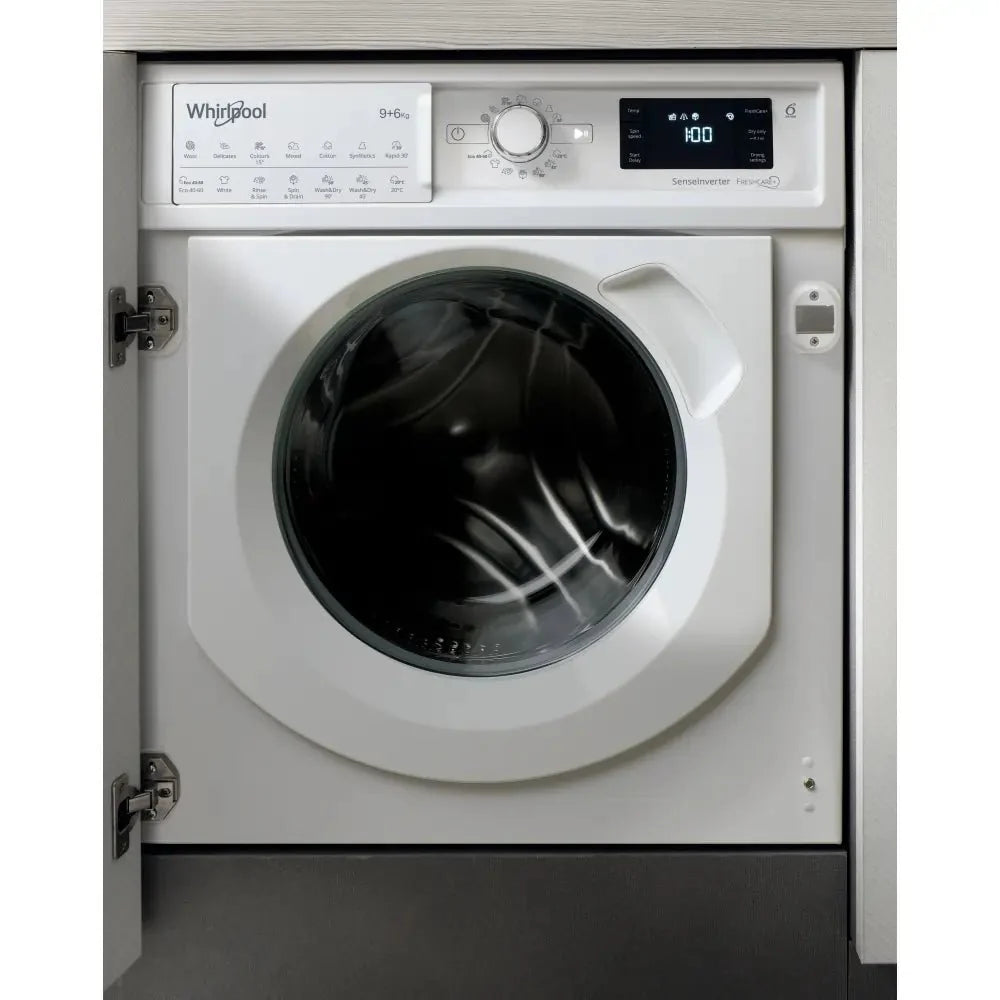 Whirlpool BIWDWG961485UK Integrated Washer Dryer 9Kg / 6Kg with 1400 rpm - White