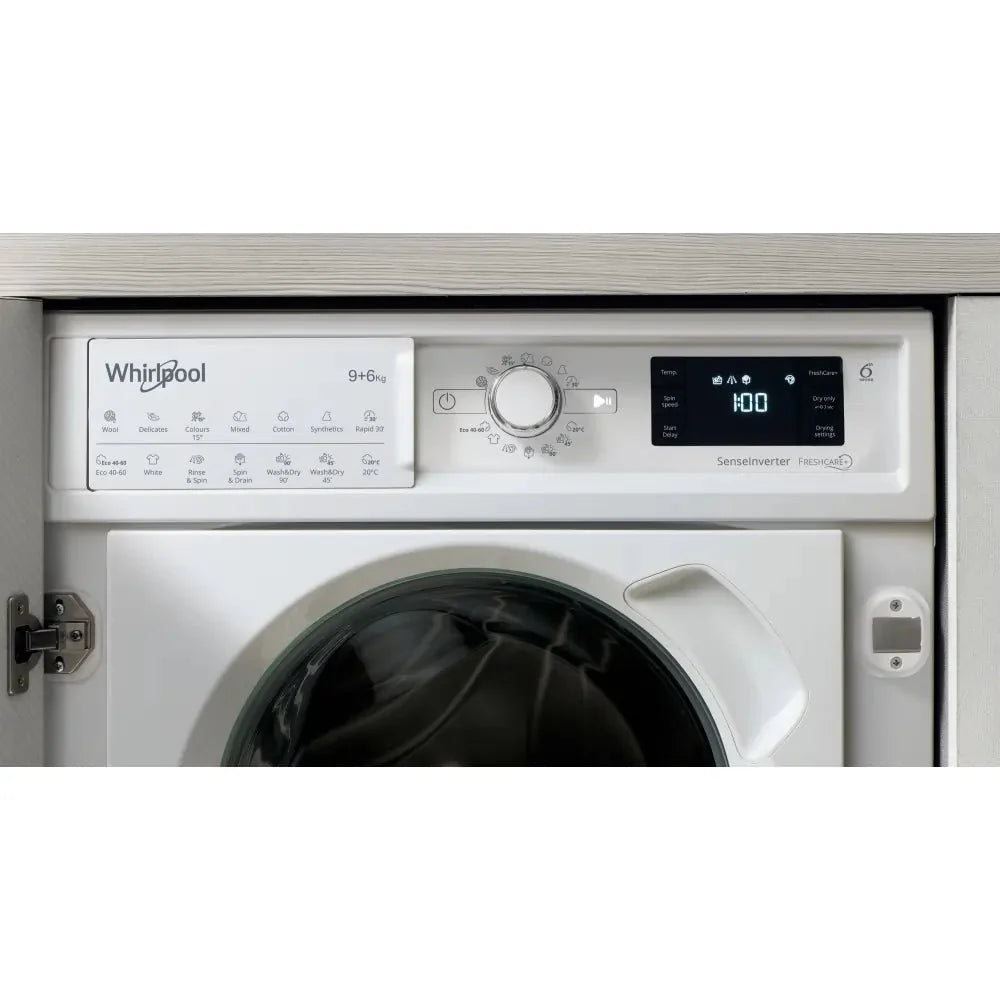 Whirlpool BIWDWG961485UK Integrated Washer Dryer 9Kg / 6Kg with 1400 rpm - White