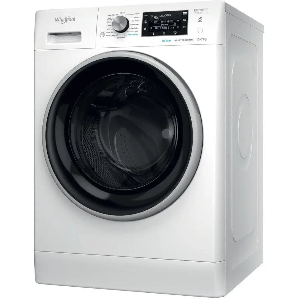 Whirlpool FFWDD1074269BSVUK 10kg/7kg Washer Dryer, 1400 rpm, 60cm Wide - White