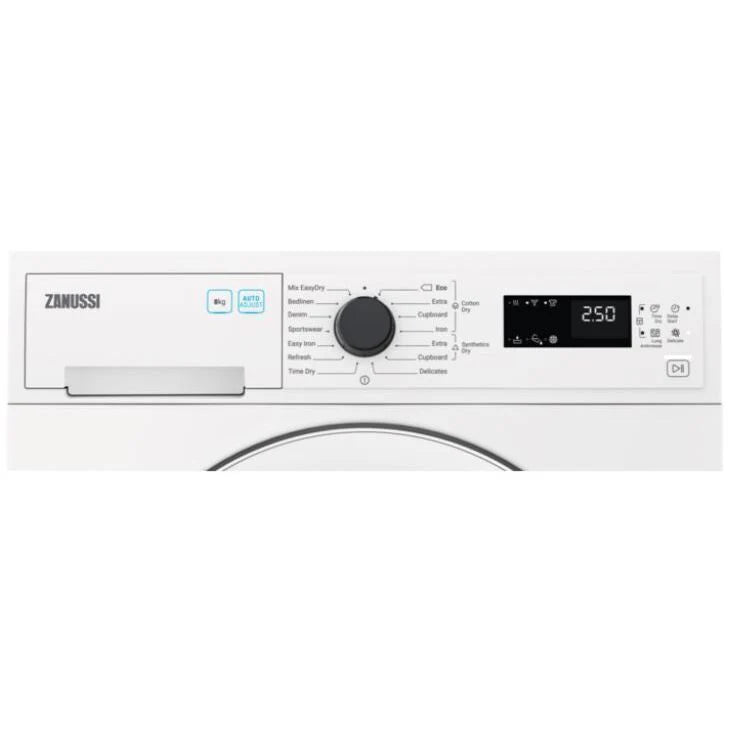 Zanussi ZDC82B4PW Condenser Tumble Dryer, 8kg, White, B Rated