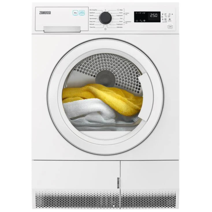 Zanussi ZDC82B4PW Condenser Tumble Dryer, 8kg, White, B Rated
