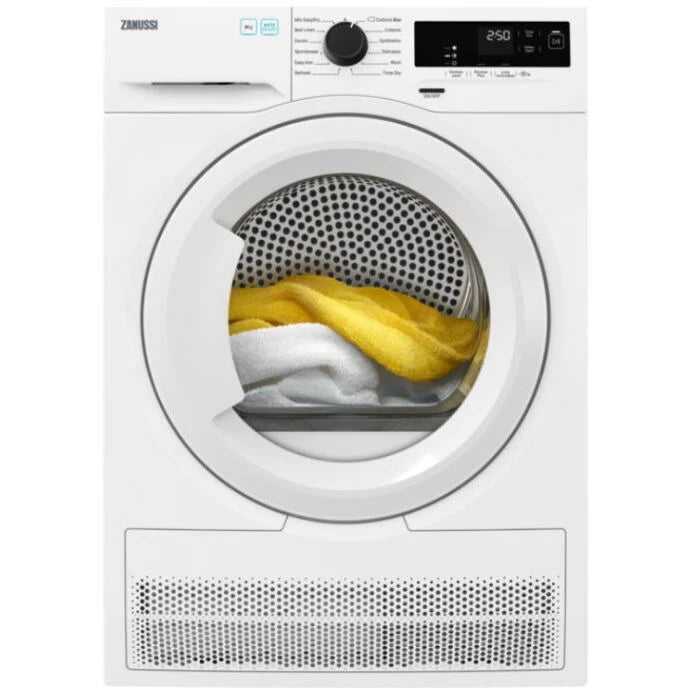 Zanussi ZDH87A2PW Heat Pump Tumble Dryer, 8kg, White, A++ Rated