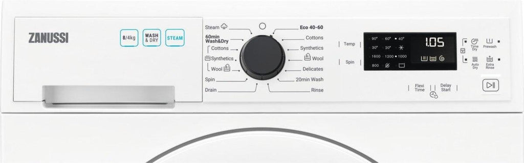 Zanussi ZWD86SB4PW Washer Dryer, 8kg, 1600 Spin, White