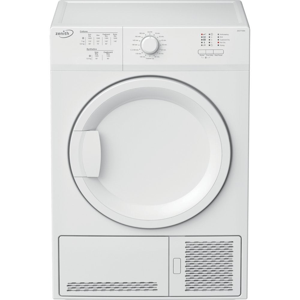 Zenith ZDCT700W 7kg Condenser Tumble Dryer - White - B Energy Rated -